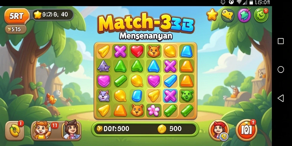 Tampilan seru gameplay 5RT yang penuh warna.