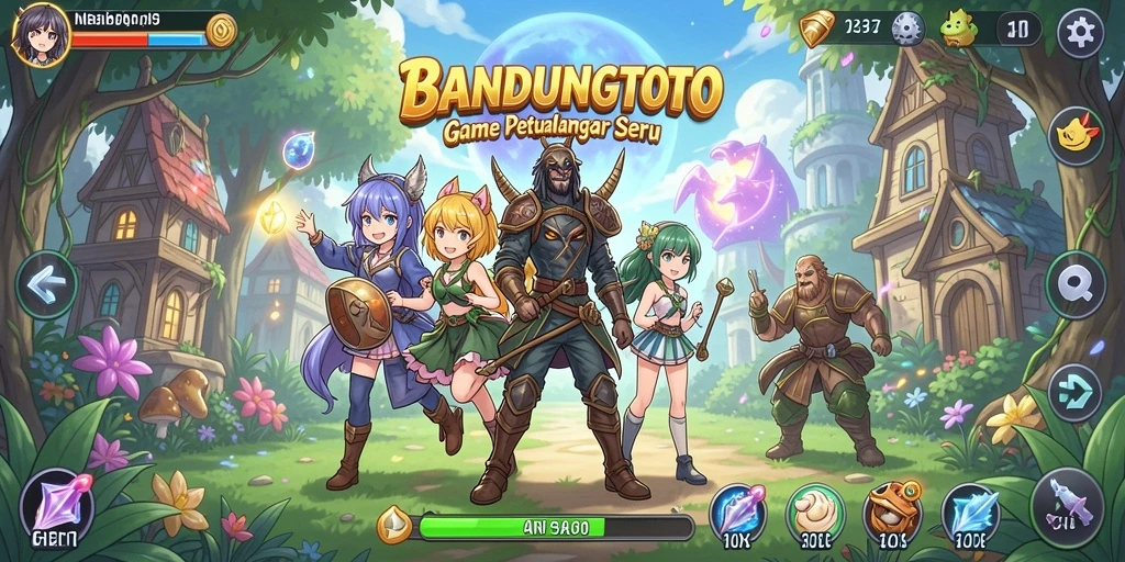 Tampilan gameplay BANDUNGTOTO yang penuh warna dan dinamis.