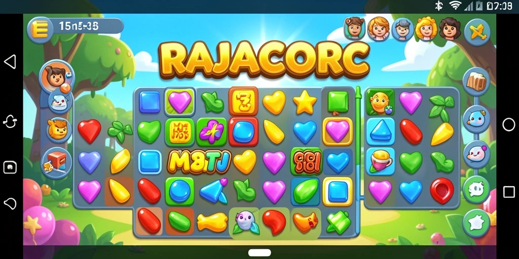 Screenshot gameplay RAJACORC yang menampilkan keseruan mencocokkan objek.